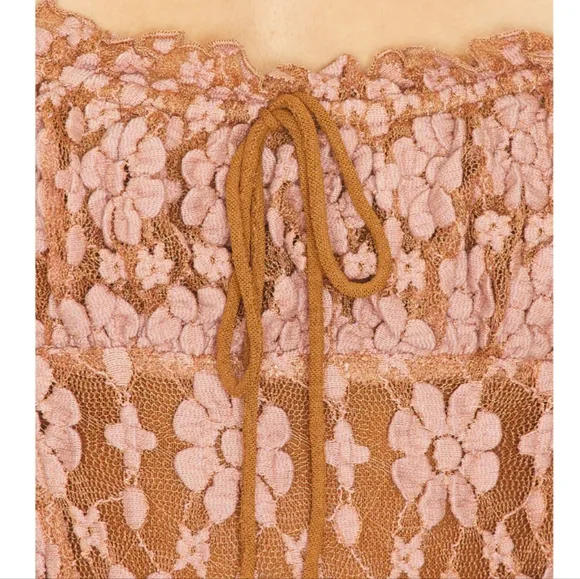 Free People Pink and Brown Midi Dress - Picture 7 of 9